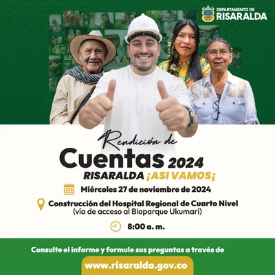 La Gobernación de Risaralda invita a la Rendición de Cuentas 2024 ‘Risaralda ¡Así Vamos!’